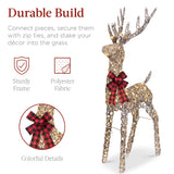 Best Choice Products 4-Foot Lighted Christmas Reindeer and Sleigh Outdoor Décor Set with 205 LED Lights