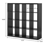 Better Homes & Gardens 16 Cube Modern Bookshelf Storage Organizer