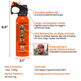 2-Pack 7.9 oz. UDAP Pepper Power Bear Deterrent Spray with Holsters, Up to 40 ft. Range, Safety Orange