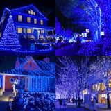 32.5FT Blue and White Christmas Mini String Lights, 100 LED Plug-In Lights with 16 Modes