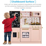 31.5" Best Choice Products Wooden Play Kitchen – 11 Accessories, Ice Dispenser & Chalkboard