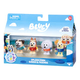 4-Pack 2.5" Bluey Splash Park Bingo & Friends Figures – Color-Change Rashies
