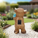 Mainstays 10.75" Solar Highland Cow Garden Statue, Resin Farmhouse Outdoor Décor