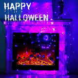 Halloween Spider Web LED Lights 4 Ft, 70 LED Purple Lights with Remote