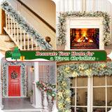 9FT Pre-Lit Christmas Garland with 80 Multicolor LED Lights, Battery Holiday Garland