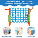 Costway 3-in-1 Giant 4-in-a-Row Game Set with Basketball Hoop and Ring Toss