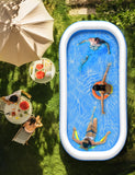 Inflatable Family Swimming Pool, 118" x 72" x 20" BPA-Free Rectangular Backyard Pool