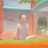 H2OGO! Kids Tropical Outdoor Inflatable Mega Bouncer with Water Slide, Splash Pool & Water Blaster