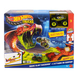 Hot Wheels Monster Trucks Snake Slam Takedown – Bone Shaker & 4-Piece Speed Snap Track
