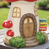 Mainstays 10.5" Red Mushroom House Garden Statue, Resin Fairy Cottage Outdoor Décor