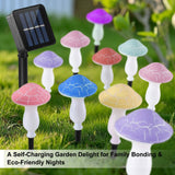 Syenll 10 Pack Solar Cracked Mushroom Lights – Warm White LED Waterproof Garden Stake Lights