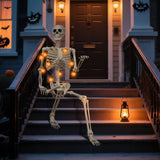 5.4 Ft Life-Size Poseable Halloween Skeleton, Flexible Full Body Decor