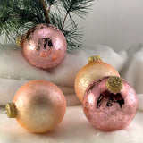 Set of 8 Seamless Glass Christmas Tree Ornaments, 2.63-Inch Solid-Color Xmas Baubles