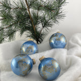 Set of 8 Seamless Glass Christmas Tree Ornaments, 2.63-Inch Solid-Color Xmas Baubles