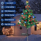 Solar Christmas Tree Lights, 2-Pack Outdoor Garden Stake Lights with 40 Colorful LEDs