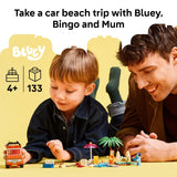 LEGO Bluey’s Beach & Family Car Trip – 133 Pieces, 3 Minifigures & Buildable Vehicle