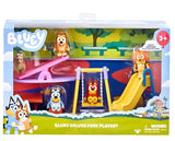 Bluey Deluxe Park Playset – 4 Poseable 2.5" Figures, Potaroo & Playground Accessories