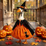 Halloween Witch Porch Goose Outfit Set, Fits 19"-23" Goose Dress, Cape & Hat