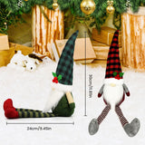 Molumo 3-Piece Christmas Gnome Decorations – Handmade Buffalo Plaid Plush Swedish Tomte Elf Dolls