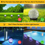 4-Pack 5" Solar Cracked Glass Globe Lights – 30 LEDs, IP65 Outdoor Garden Lighting, Yellow or Purple