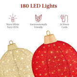 Best Choice Products 2-Piece Lighted Pop-Up Christmas Ornaments – 38" & 30" Outdoor Holiday Decorations