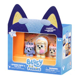 Bluey Fuzzies The Sign Episode Collectibles – 3 Flocked Figures, 5-Slot Display Case & Holographic Card
