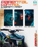 Droyd Fury Youth Electric ATV, 36 V 500 W Brushless Motor, 10–15 mph, Dual Suspension