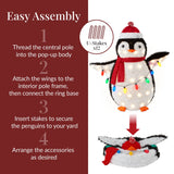 Best Choice Products 4-Piece Lighted 3FT Pop-Up Penguin Family Christmas Decoration