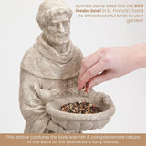 St. Francis Garden Statue with Bird Feeder, 26" Religious Outdoor Resin Sculpture
