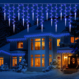 11.5 ft Christmas Icicle String Lights with 96 LEDs, 16 Drops and 8 Lighting Modes