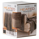 50" × 60" Berkshire Life Heated Faux Fur Throw – 4 Heat Settings, Reversible