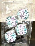Set of 8 Seamless Glass Christmas Tree Ornaments, 2.63-Inch Solid-Color Xmas Baubles