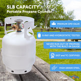 Flame King 5 lb Empty Propane Tank with Built-In Gauge & OPD Valve