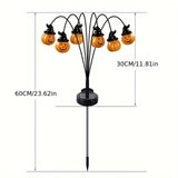 4 Pack Halloween Solar Pumpkin Stake Lights – 24 LED Swaying Jack-O'-Lantern Pathway Lights