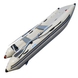 BRIS 11 ft Inflatable Catamaran Boat with Air Deck Floor, Oars, Aluminum Benches & Carry Bag