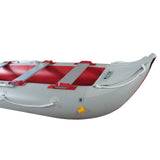 BRIS 14.1 ft Inflatable Kayak Canoe Tender Boat with Air Deck Floor, Seats, Oars & Pump