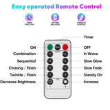 4-Pack 33 ft 100 LED Battery Operated Fairy String Lights with Remote
