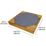 KidKraft Backyard Wooden Sandbox – Built-In Seating & Mesh Cover for Multiple Kids