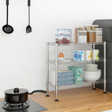 3-Tier Metal Spice Storage Rack – 18" × 8" × 18" Adjustable Wire Kitchen Shelving Unit