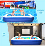 BN-LINK Inflatable Family Swimming Pool, 118" x 68" x 22" Oversized Backyard Pool