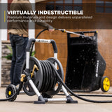 Gorilla 150 ft. Aluminum Zero-Rust Garden Hose Reel Cart – Heavy-Duty Mobile Hose Reel with Brass Fittings