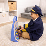 Melissa & Doug Jet Pilot Interactive Dashboard – Wooden Airplane Cockpit Toy