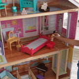 4.5 ft. KidKraft Majestic Mansion Wooden Dollhouse – 4 Levels, 8 Rooms, Elevator & 34 Accessories