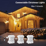 360 LED Icicle Christmas Lights, 29.5 ft Connectable Waterproof Curtain String Lights