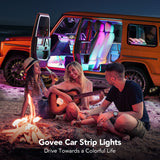 Govee RGBIC Interior Car Strip Lights with App Control and Music Sync, 4-Piece Set