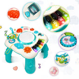 12.6" Musical Learning Table Set – 7-in-1 Ocean Activity Center for Babies 6–36 Months, Green