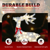 2.4FT Lighted Tinsel Christmas Reindeer Family – 3-Piece Set with 110 Warm White LEDs