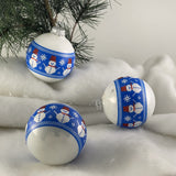 Set of 8 Seamless Glass Christmas Tree Ornaments, 2.63-Inch Solid-Color Xmas Baubles