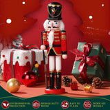 12" Wooden Nutcracker Soldier – Sword, Movable Jaw & Gift Box