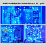 Christmas Net Lights Outdoor, 192 LED 9.8FT × 6.6FT Waterproof Mesh Lights